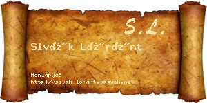 Sivák Lóránt névjegykártya