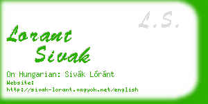 lorant sivak business card