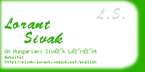 lorant sivak business card